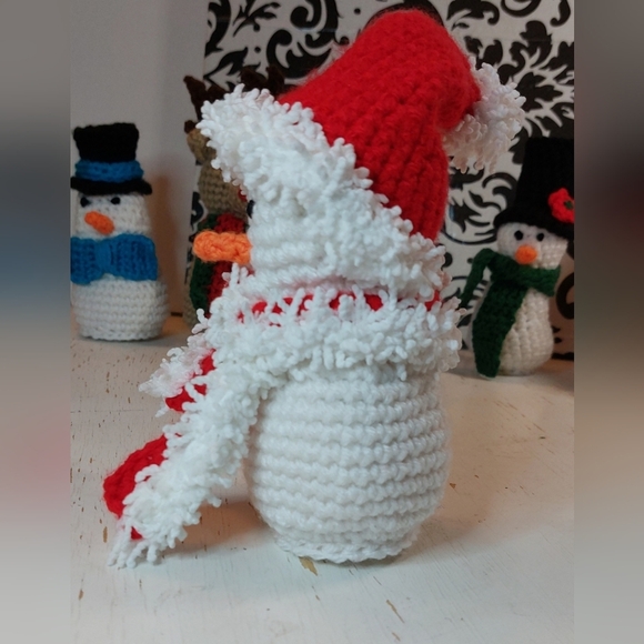 Christmas Crochet Santa Snowman Handmade (by me!) Holiday Decoration Unique Gift - Picture 3 of 8